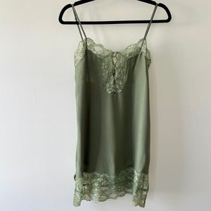 Spell SAMPLE 'Love Lace' slip dress, S, Khaki